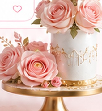Decorative cake with roses